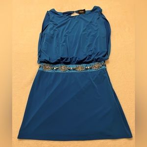 Laundry by Shelli Segal dress, blue sleeveless size 2
